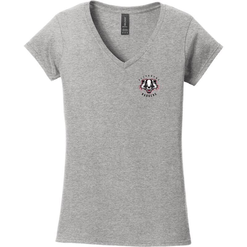 Scary Badgers Softstyle Ladies Fit V-Neck T-Shirt