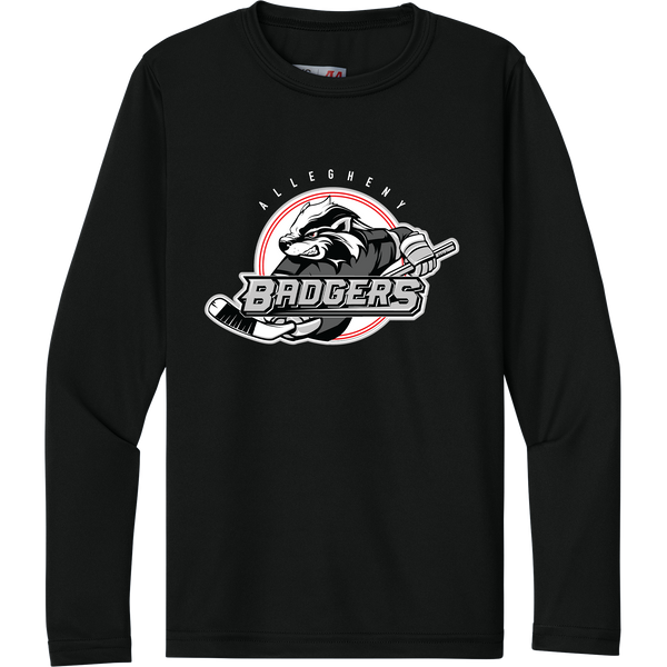 Allegheny Badgers Youth Cooling Performance Long Sleeve Tee