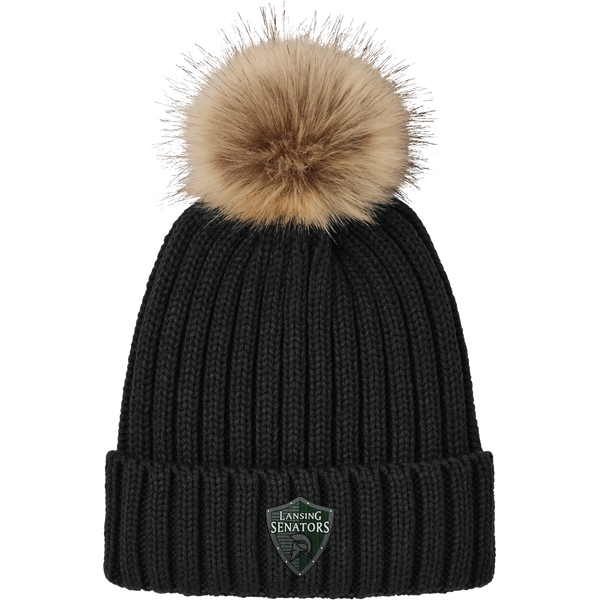 Lansing Senators Faux Fur Pom Beanie