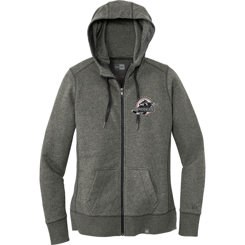 Allegheny Badgers New Era Ladies French Terry Full-Zip Hoodie