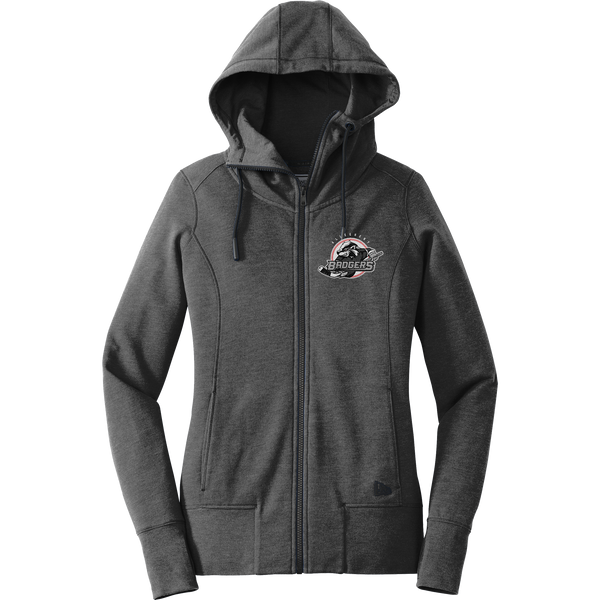 Allegheny Badgers New Era Ladies Tri-Blend Fleece Full-Zip Hoodie