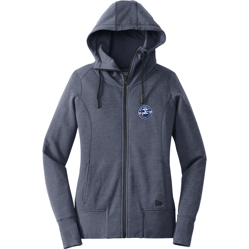 NYC Hockey Club New Era Ladies Tri-Blend Fleece Full-Zip Hoodie