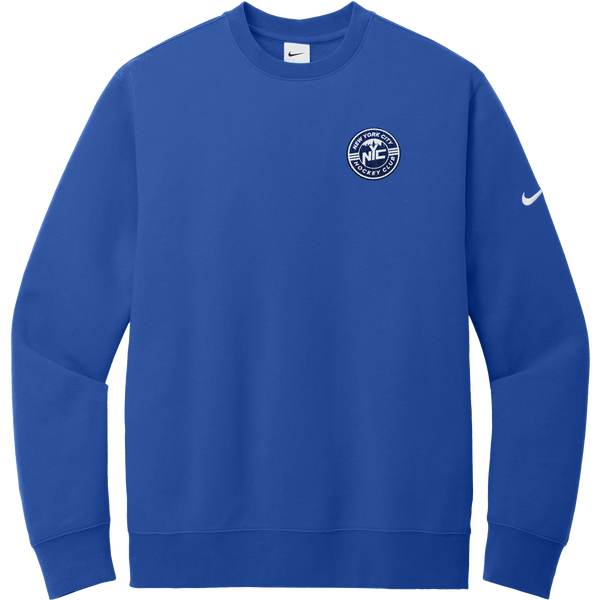 NYC Hockey Club Nike Club Fleece Sleeve Swoosh Crew